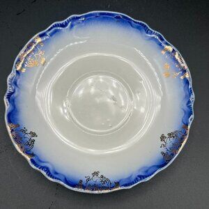 Antique 1890s 7.75” Diameter Flow Blue La Francaise Scalloped Edge Plate